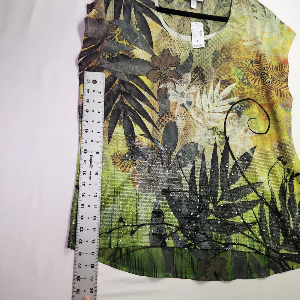 ⭐ NWT Dressbarn Women’s Sleeveless Botanical Print Blouse – Size Large ⭐ - Picture 5 of 8